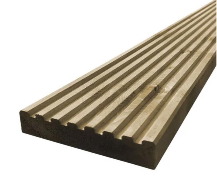 Vuren vlonderplank 28x145 mm - groen geïmpregneerd